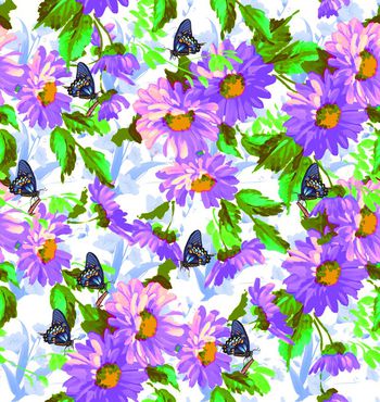 265515-中国水墨风花与蝴蝶