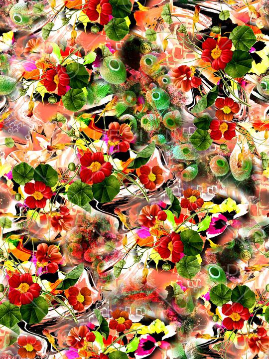 花卉印花华亿平台图片