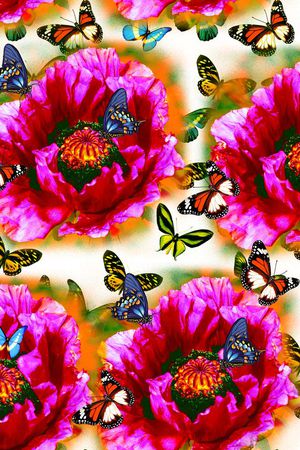 花卉印花华亿平台图片