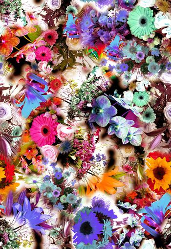 265914-多彩写实花卉花朵组合