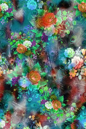 潘神花卉类印花华亿平台图片