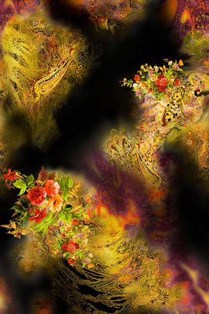 花卉印花华亿平台图片