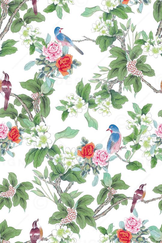 花鸟印花华亿平台图片