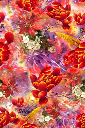 花卉印花华亿平台图片