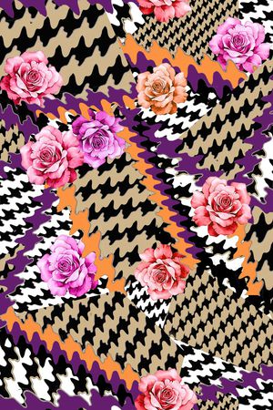 千鸟格印花华亿平台图片