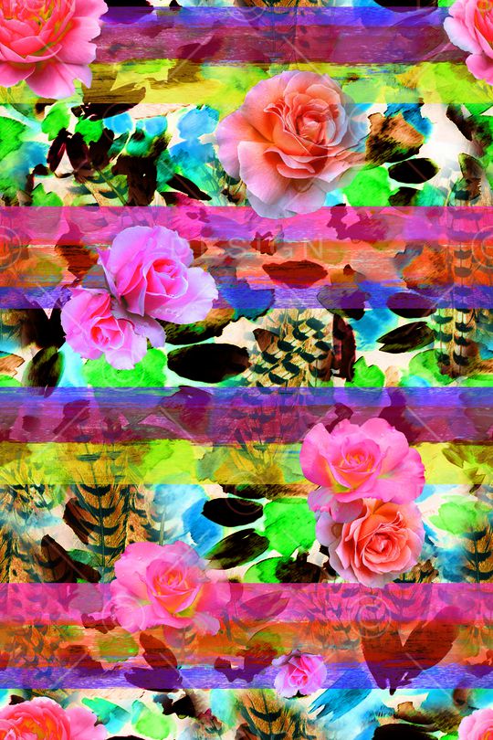 条纹花卉印花华亿平台图片