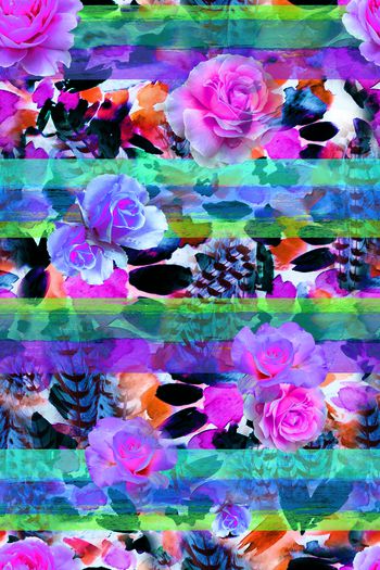 266303-201312y20彩色条纹花卉