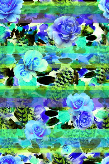 266305-201312y20彩色条纹花卉