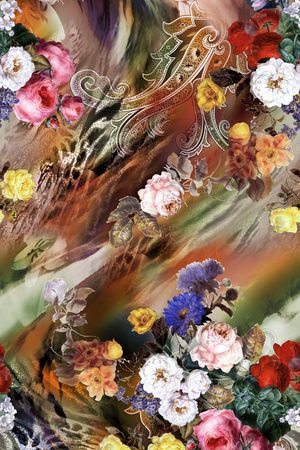 油画花卉印花华亿平台图片