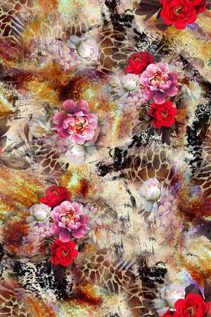 花卉印花华亿平台图片