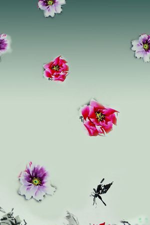 水墨、复古中国风类印花华亿平台图片