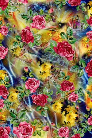 花卉印花华亿平台图片