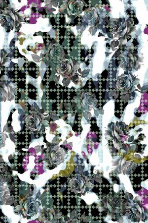 几何花卉印花华亿平台图片