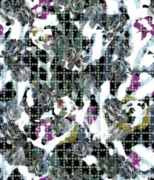 几何花卉印花华亿平台图片