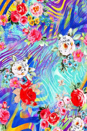 花卉印花华亿平台图片