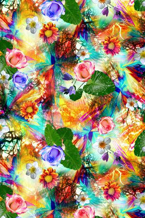 花卉印花华亿平台图片