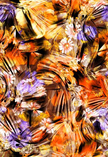 279633-抽象花卉花朵组合