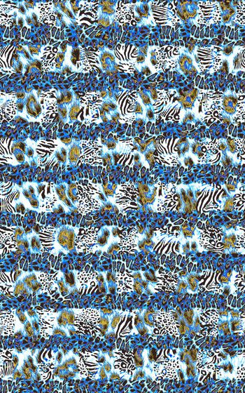 279697-蓝调豹纹条纹