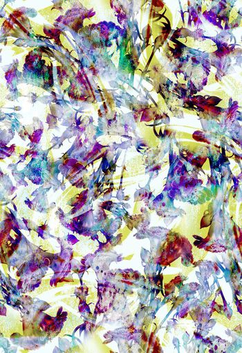 279923-多彩水彩效果花卉花朵组合