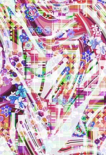 280004-几何线条花卉花朵组合