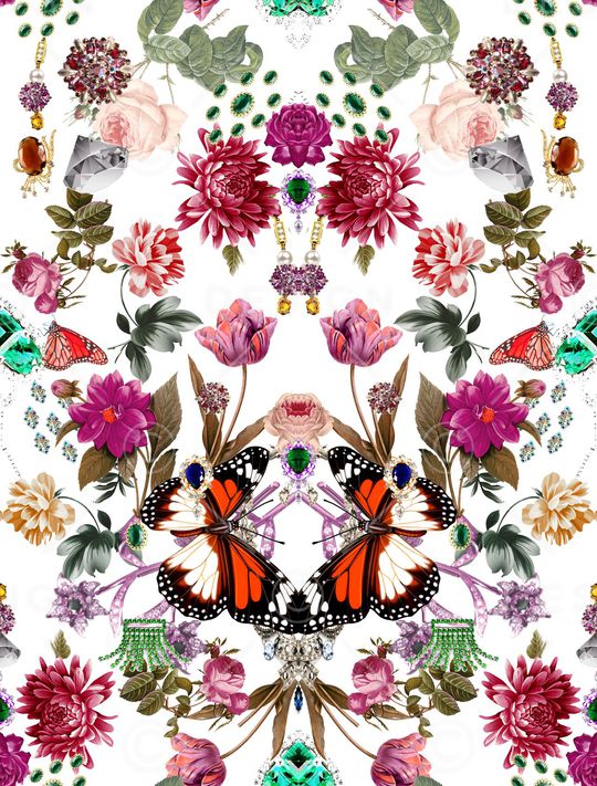 蝴蝶印花华亿平台图片