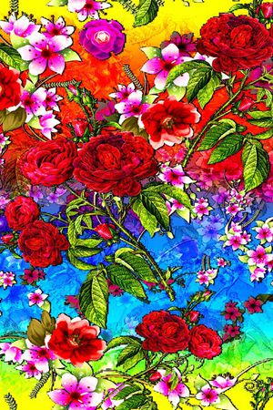 花卉印花华亿平台图片