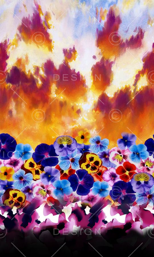 花卉印花华亿平台图片