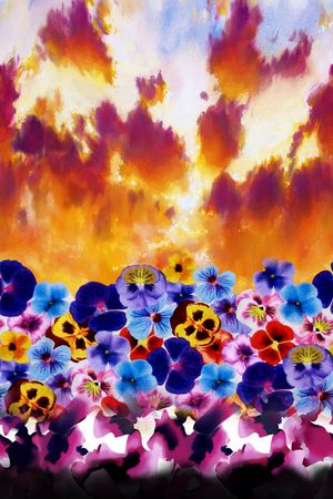 花卉印花华亿平台图片