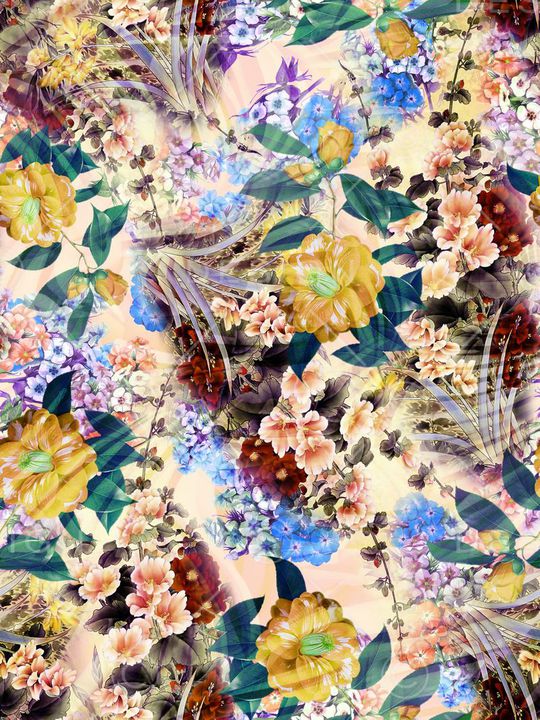 花卉印花华亿平台图片