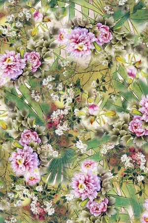 花卉印花华亿平台图片