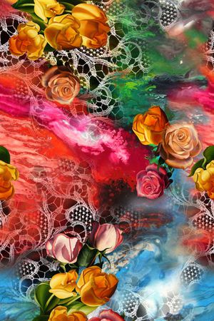 花卉印花华亿平台图片