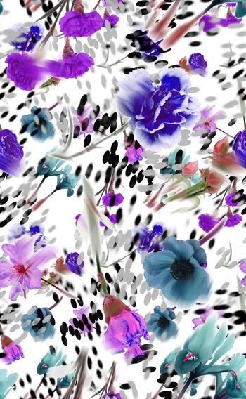 281337-清新写实花卉花朵波点组合