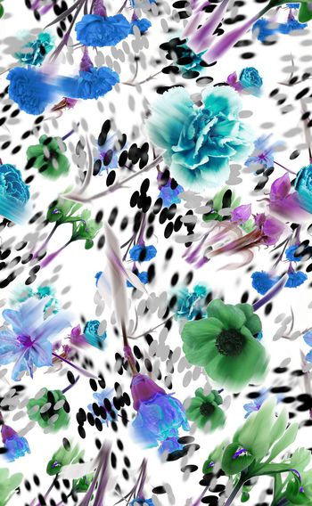 281339-清新写实花卉花朵波点组合