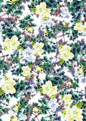 281449-国画水墨花卉花朵组合