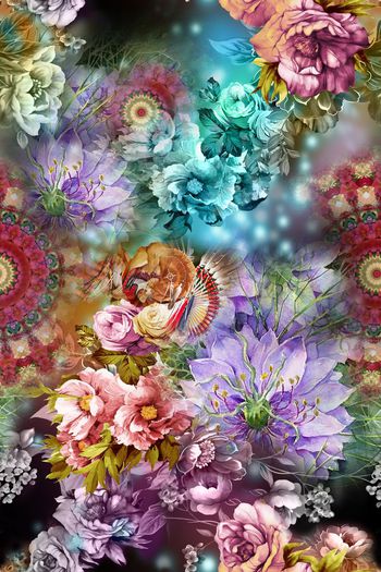 花卉印花华亿平台图片