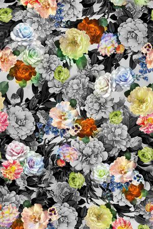 花卉印花华亿平台图片