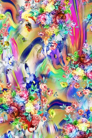 花卉印花华亿平台图片