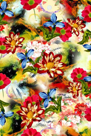 花卉印花华亿平台图片