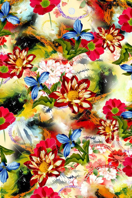 花卉印花华亿平台图片