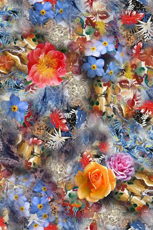 花卉印花华亿平台图片