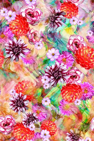 花卉印花华亿平台图片