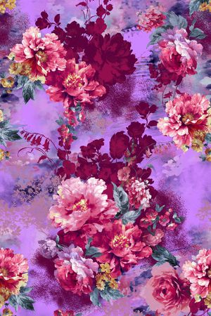 花卉印花华亿平台图片