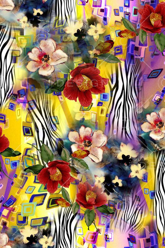 花卉印花华亿平台图片