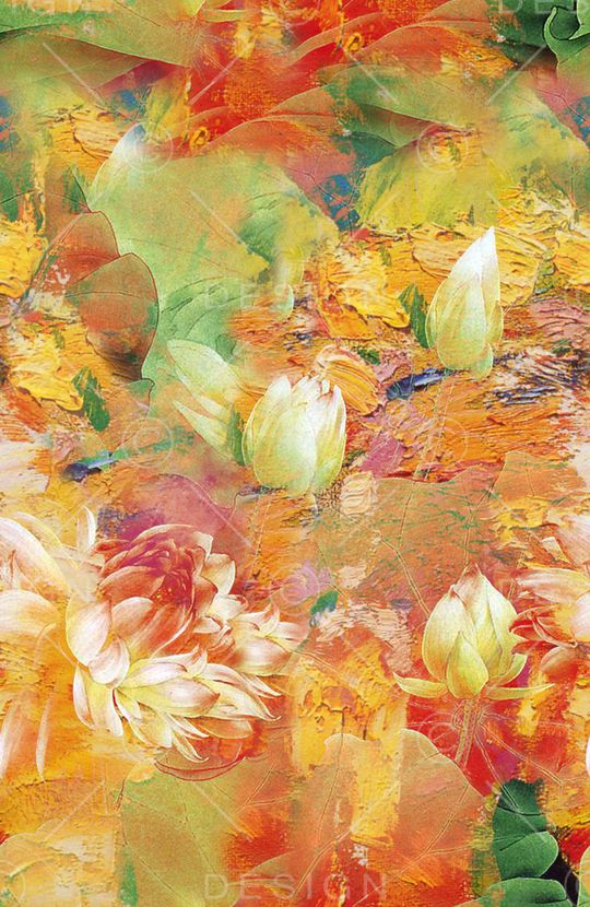 油画笔触印花华亿平台图片