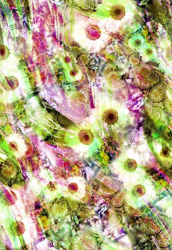 281820-多彩花卉花朵佩斯利腰果花组合