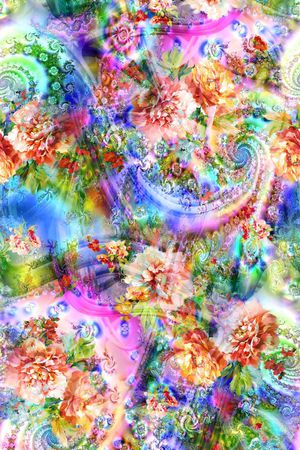 花卉印花华亿平台图片