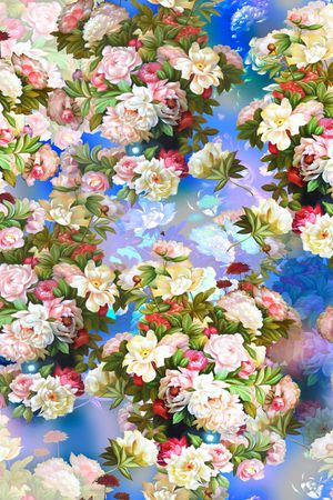 花卉印花华亿平台图片