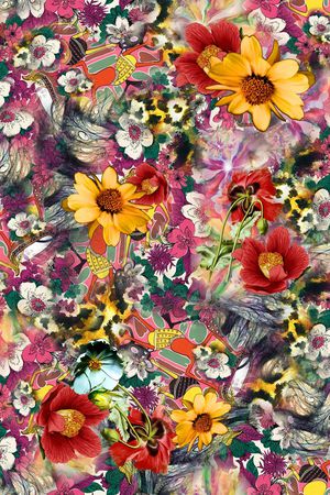 花卉印花华亿平台图片