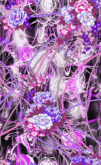 282260-古典花卉 数码现代底纹 链条 明亮