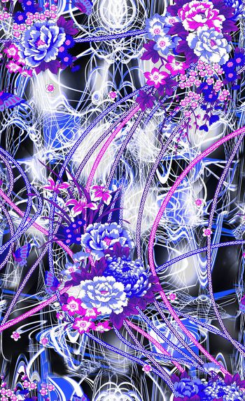 282263-古典花卉 数码现代底纹 链条 明亮